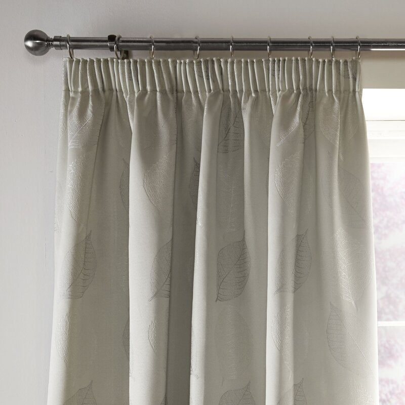 Ashwell Silver Pencil Pleat Room Darkening Curtains