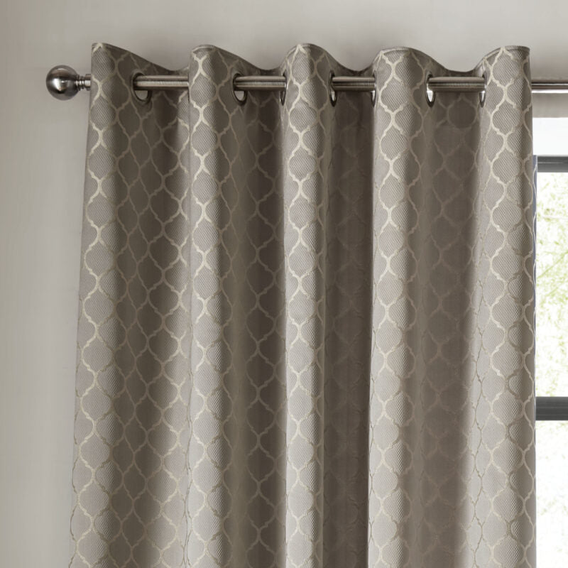 Aldbury Pewter Eyelet Room Darkening Curtains