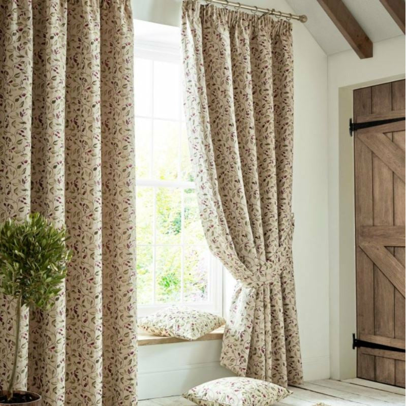 Penny Mulberry Pencil Pleat Room Darkening Curtains