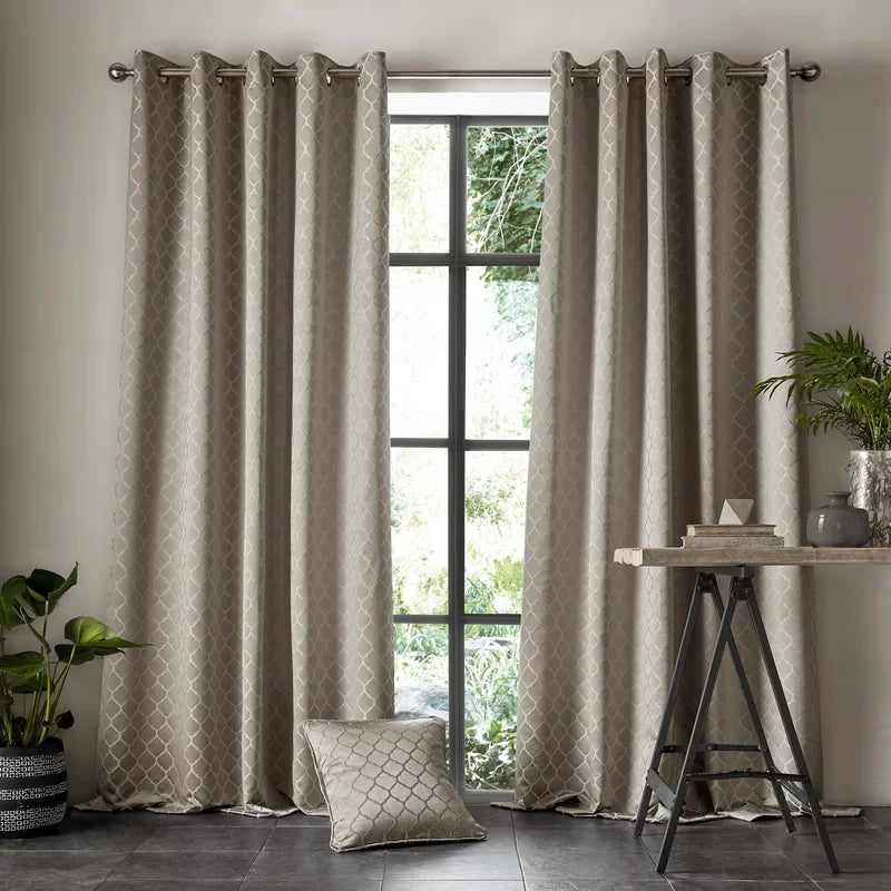 Aldbury Pewter Eyelet Room Darkening Curtains