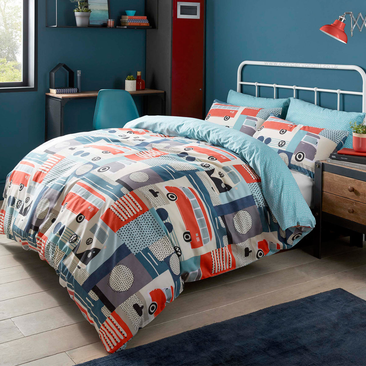 Volkswagen Block Print Multi Duvet Cover Set